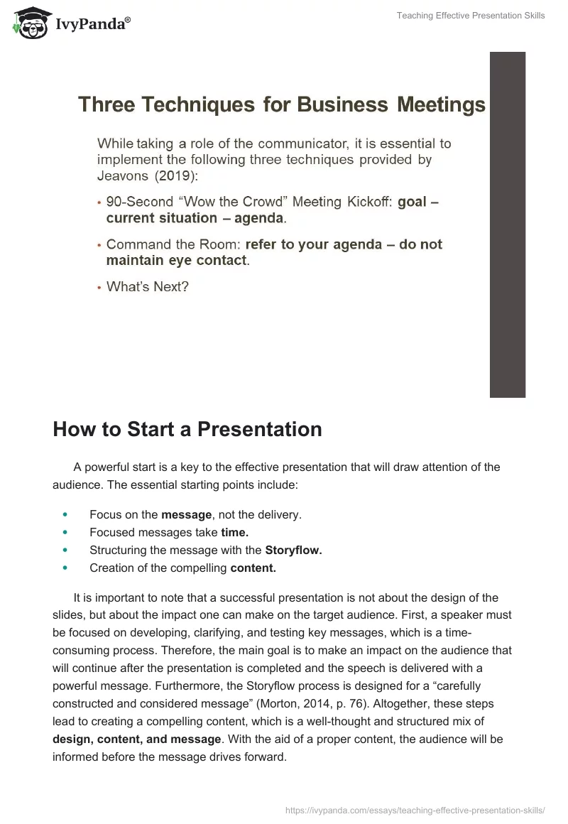 Teaching Effective Presentation Skills. Page 5