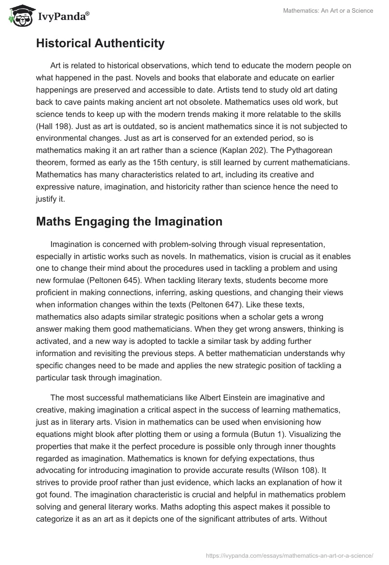 Debate on Mathematics: An Art or a Science. Page 2