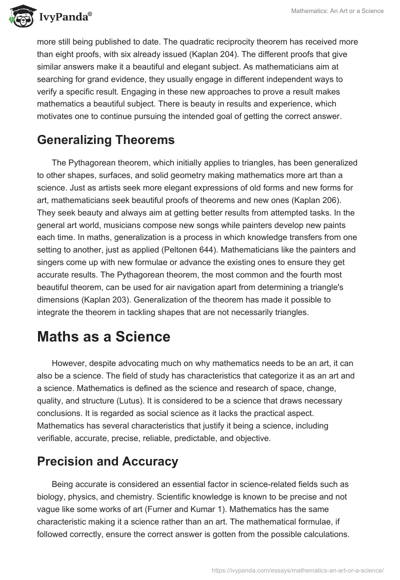 Debate on Mathematics: An Art or a Science. Page 4