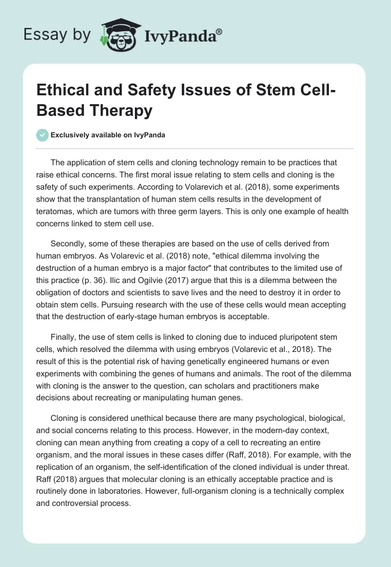 Ethical and Safety Issues of Stem Cell-Based Therapy. Page 1