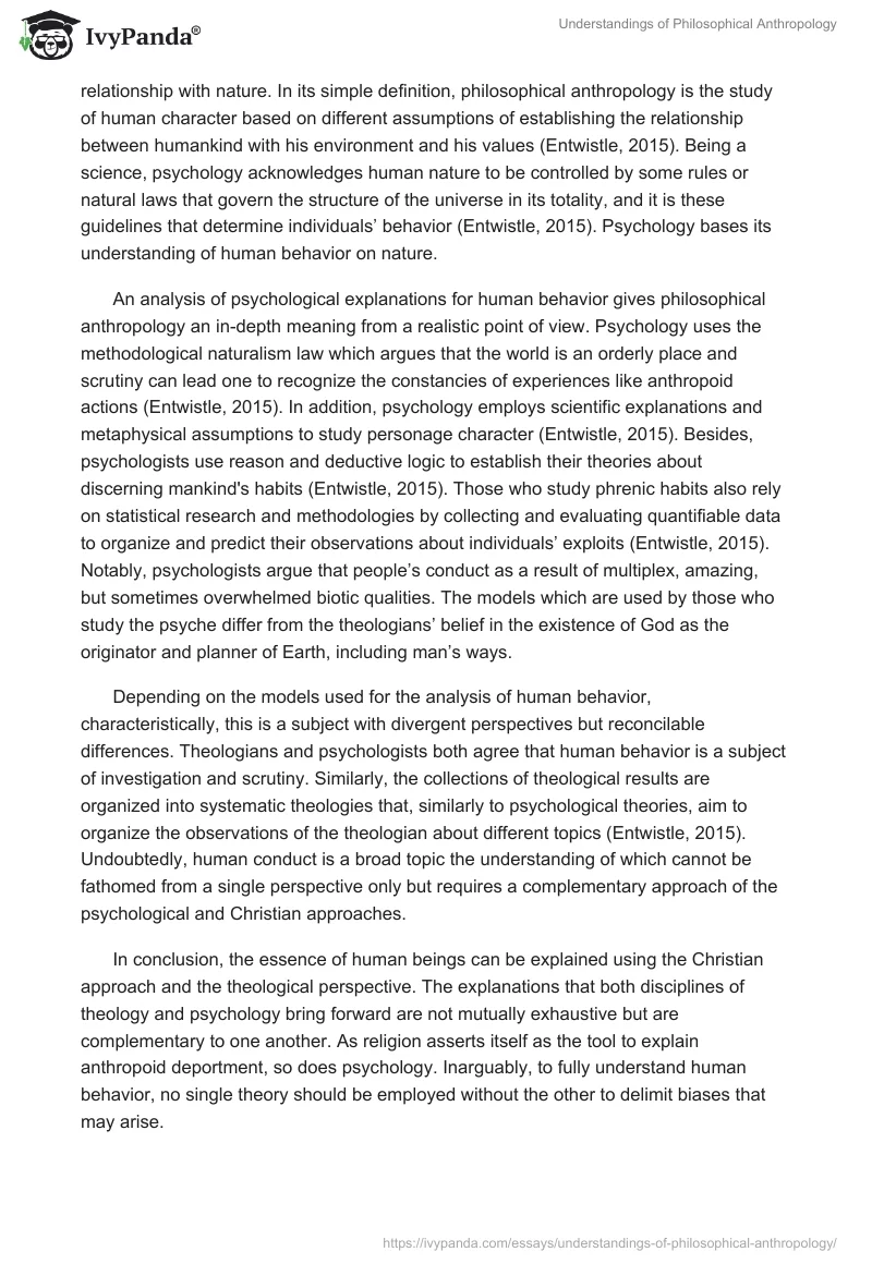 Understandings of Philosophical Anthropology. Page 2