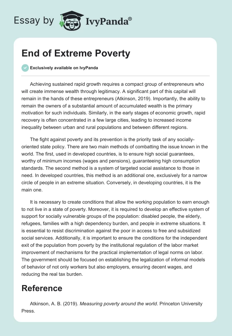 End of Extreme Poverty. Page 1