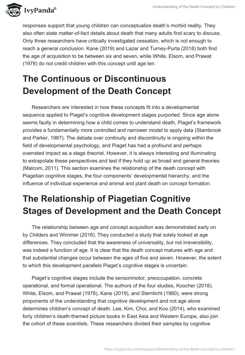 Understanding of the Death Concept by Children. Page 4