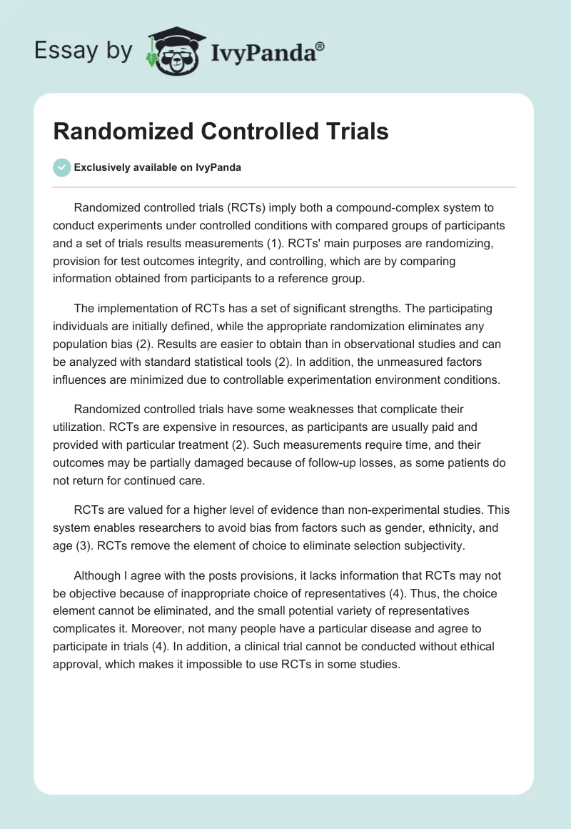 Randomized Controlled Trials. Page 1