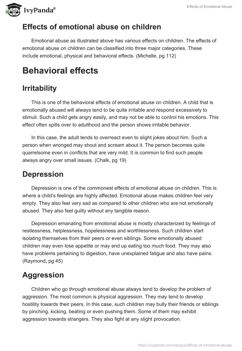 Effects of Emotional Abuse. Page 5