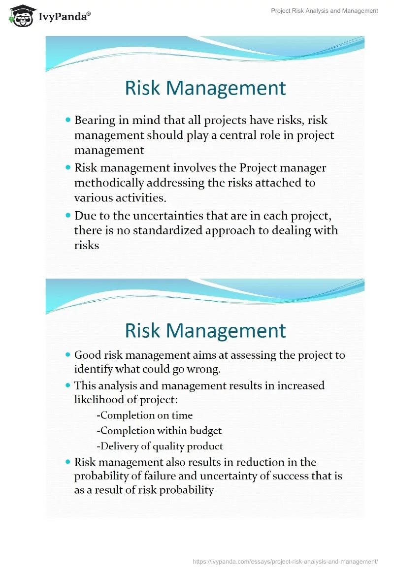 Project Risk Analysis and Management. Page 5