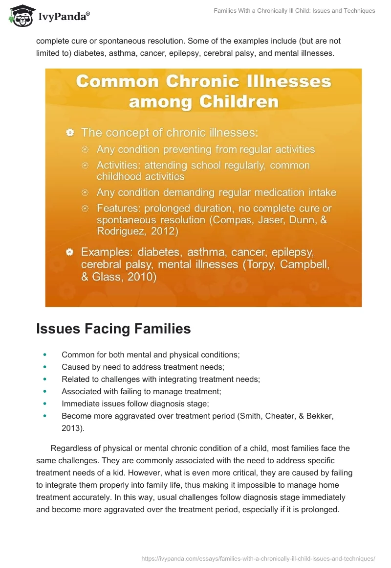 Families With a Chronically Ill Child: Issues and Techniques. Page 3