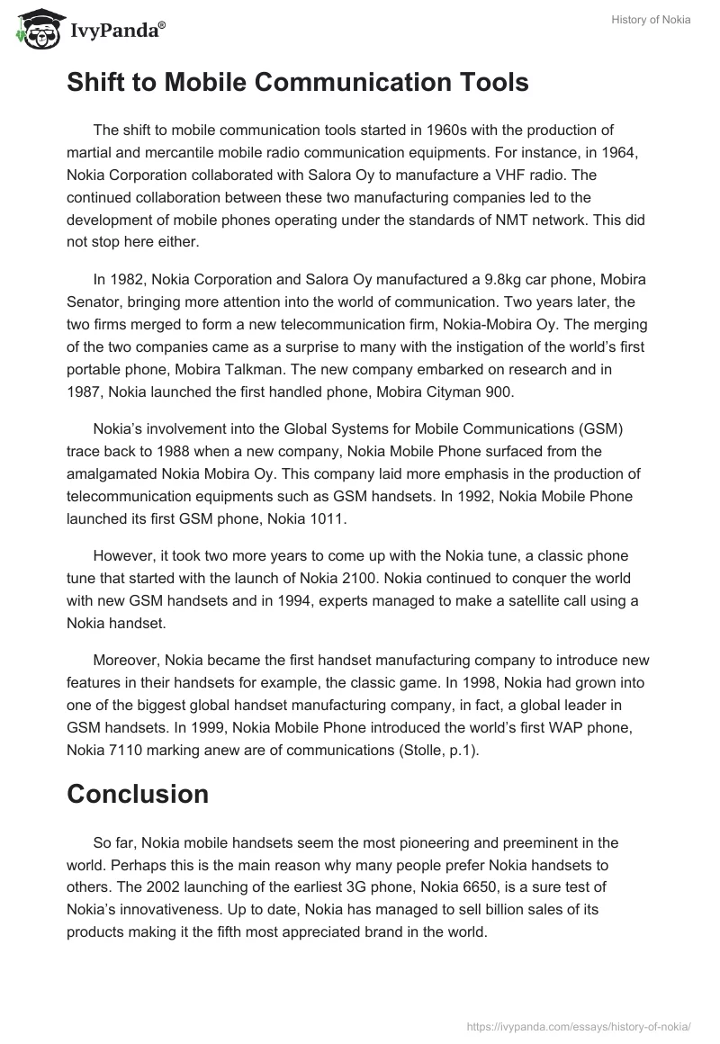 History of Nokia. Page 2