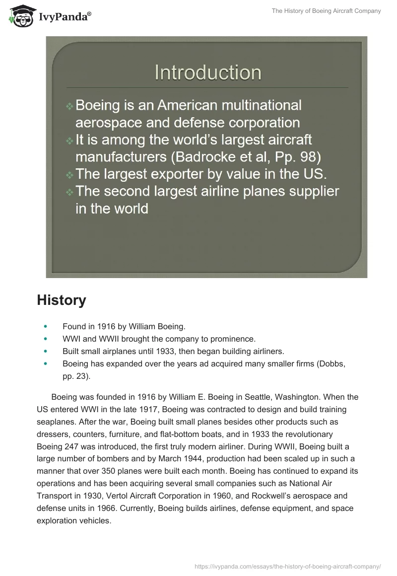 The History of Boeing Aircraft Company. Page 2