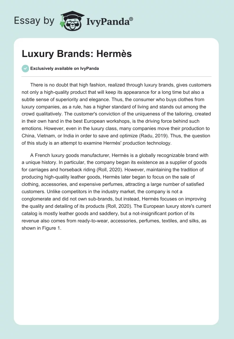 Luxury Brands: Hermès. Page 1