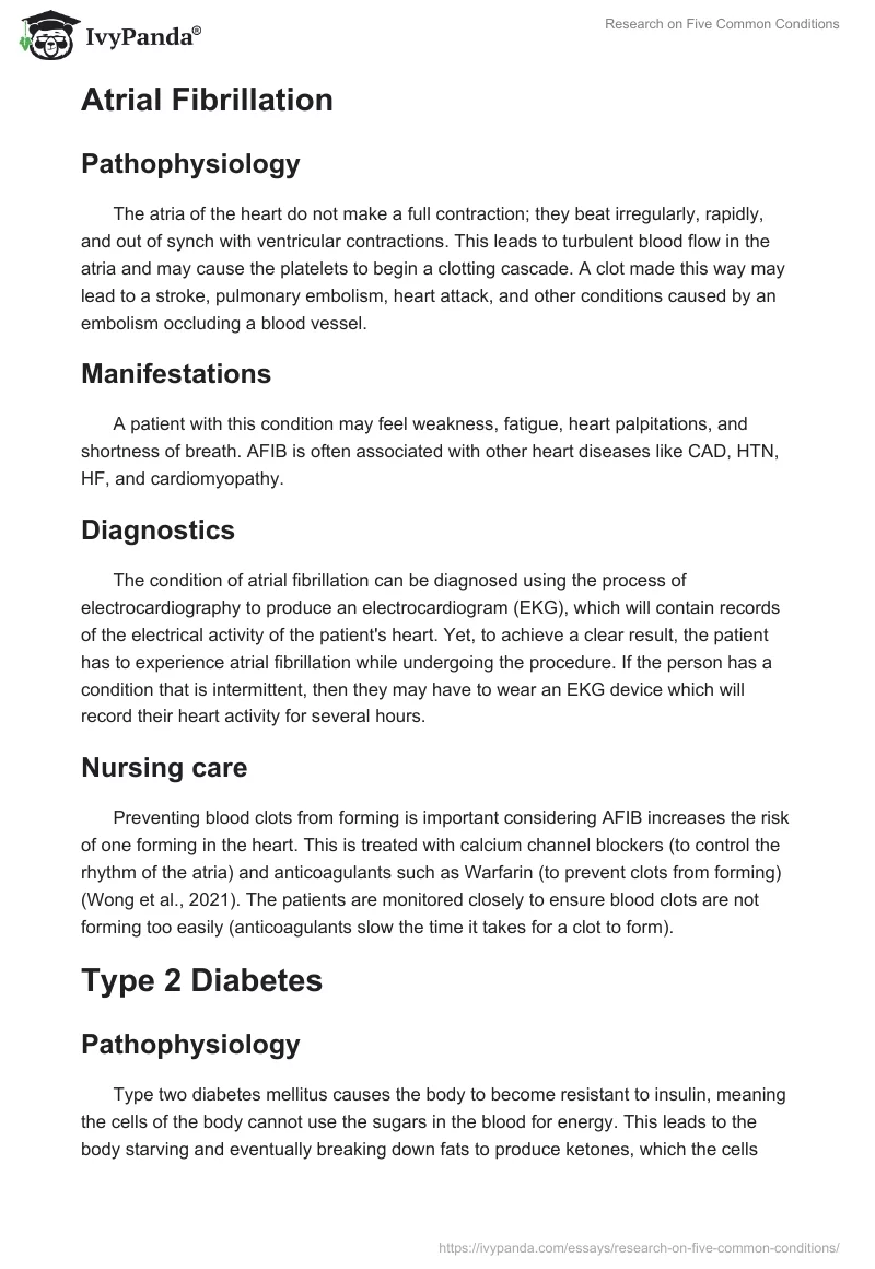 Research on Five Common Conditions. Page 2