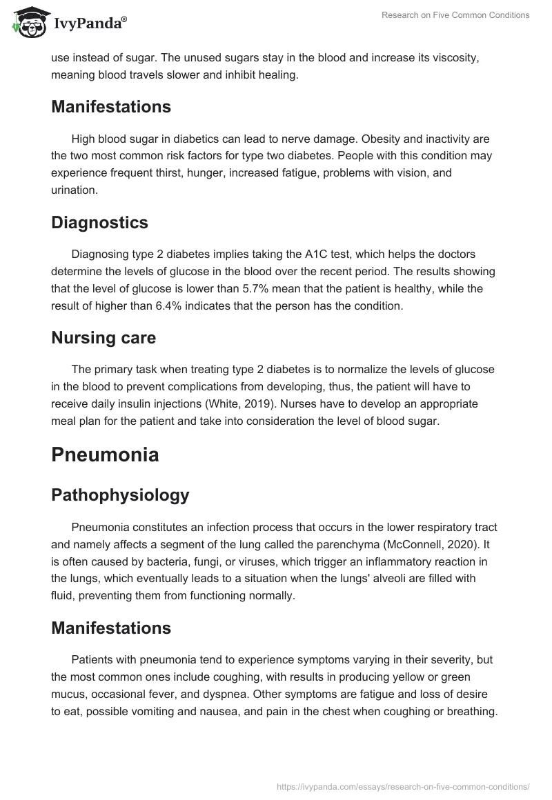 Research on Five Common Conditions. Page 3