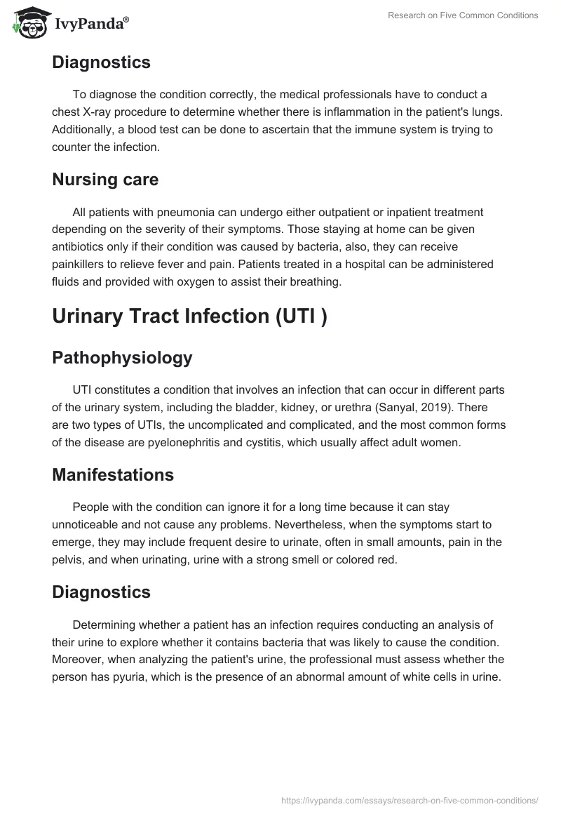 Research on Five Common Conditions. Page 4