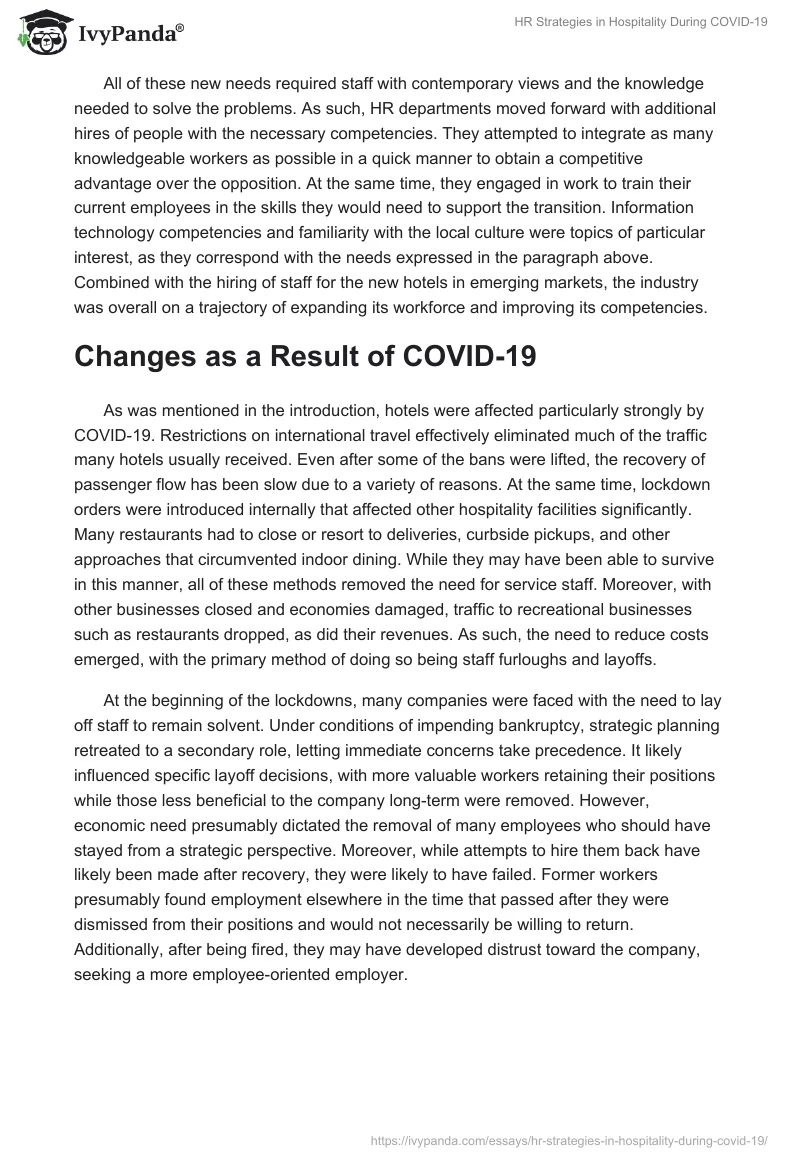 HR Strategies in Hospitality During COVID-19. Page 2