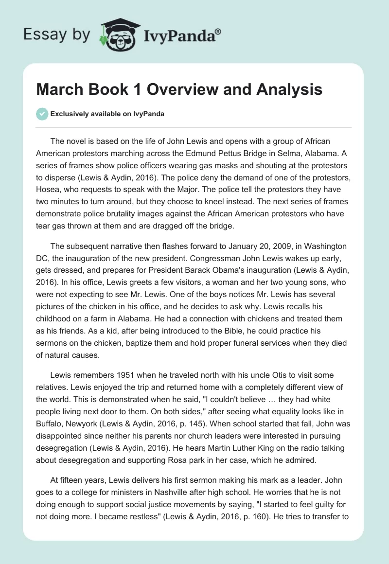 March Book 1 Overview and Analysis. Page 1
