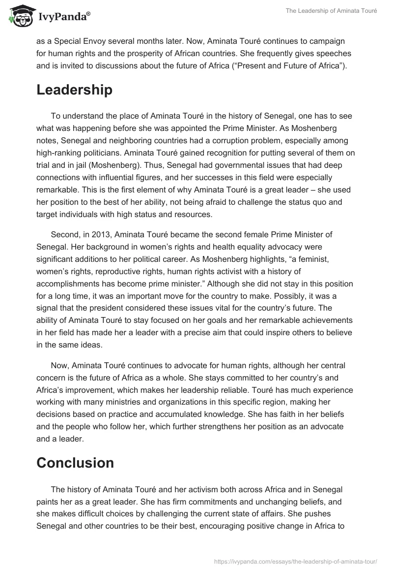 The Leadership of Aminata Touré. Page 2