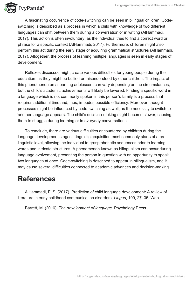 Language Development and Bilingualism in Children. Page 2