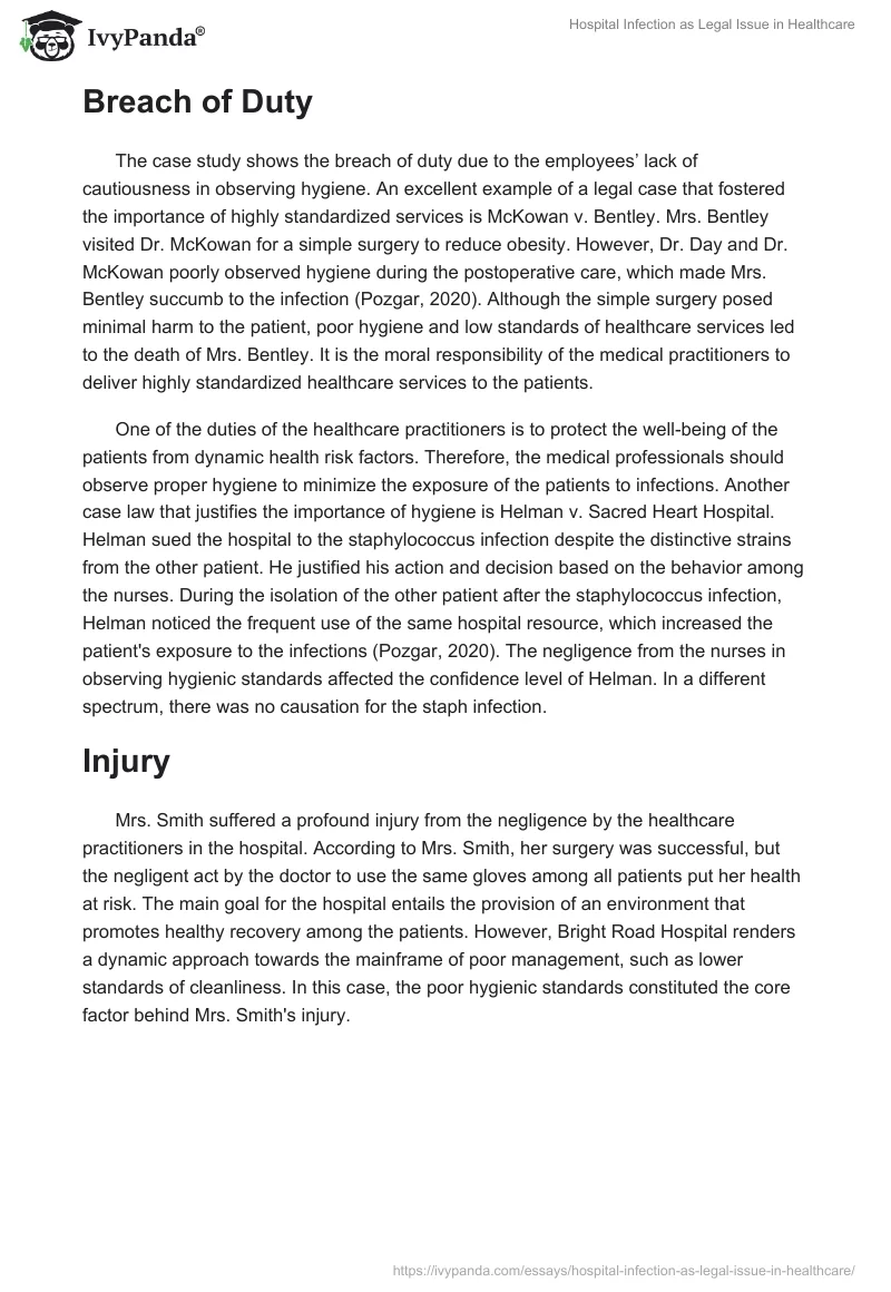 Hospital Infection as Legal Issue in Healthcare. Page 2