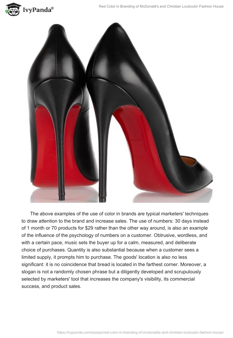 Red Color in Branding of McDonald's and Christian Louboutin Fashion House. Page 3