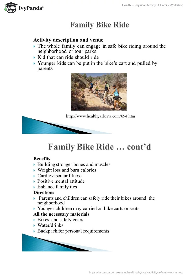 Health & Physical Activity: A Family Workshop. Page 4