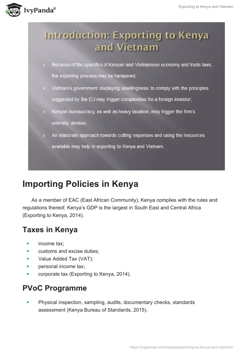 Exporting to Kenya and Vietnam. Page 2