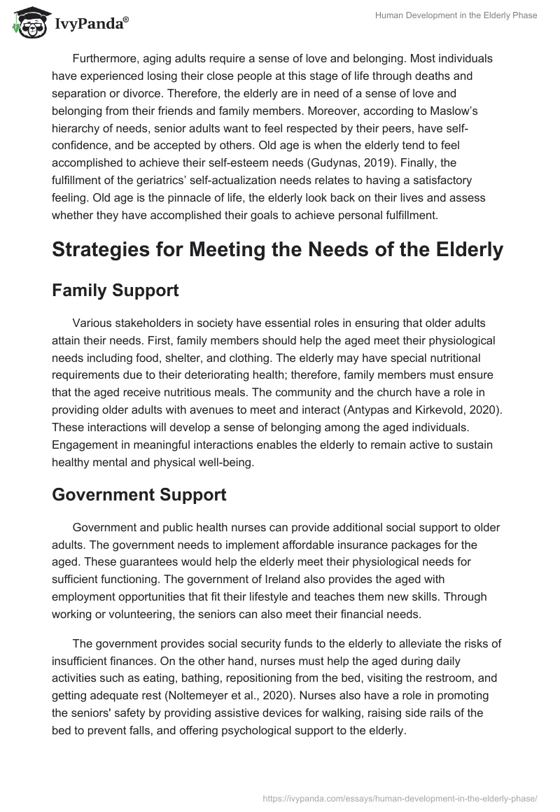 Human Development in the Elderly Phase. Page 2