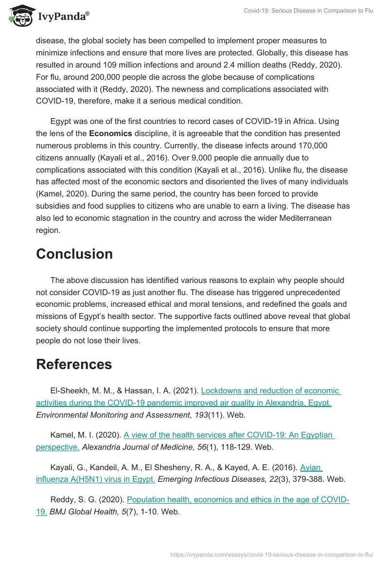 Covid-19: Serious Disease in Comparison to Flu. Page 2