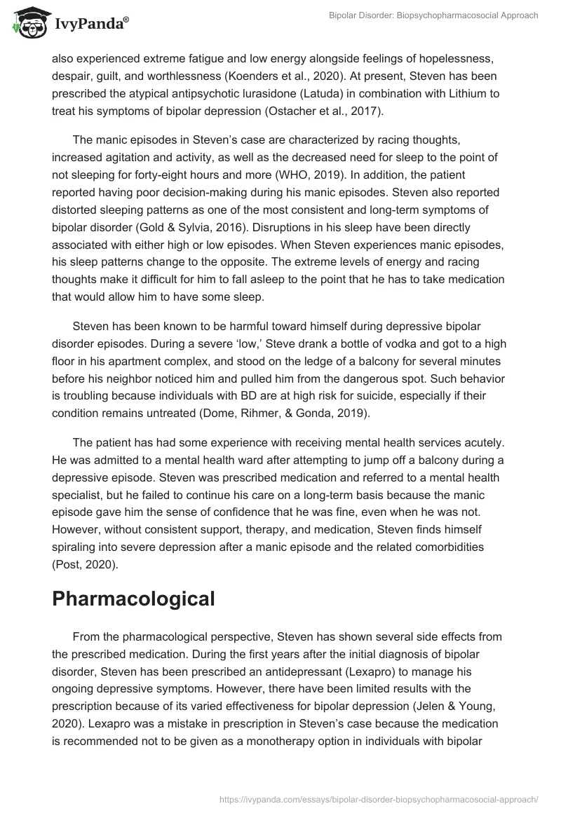 Bipolar Disorder: Biopsychopharmacosocial Approach. Page 2