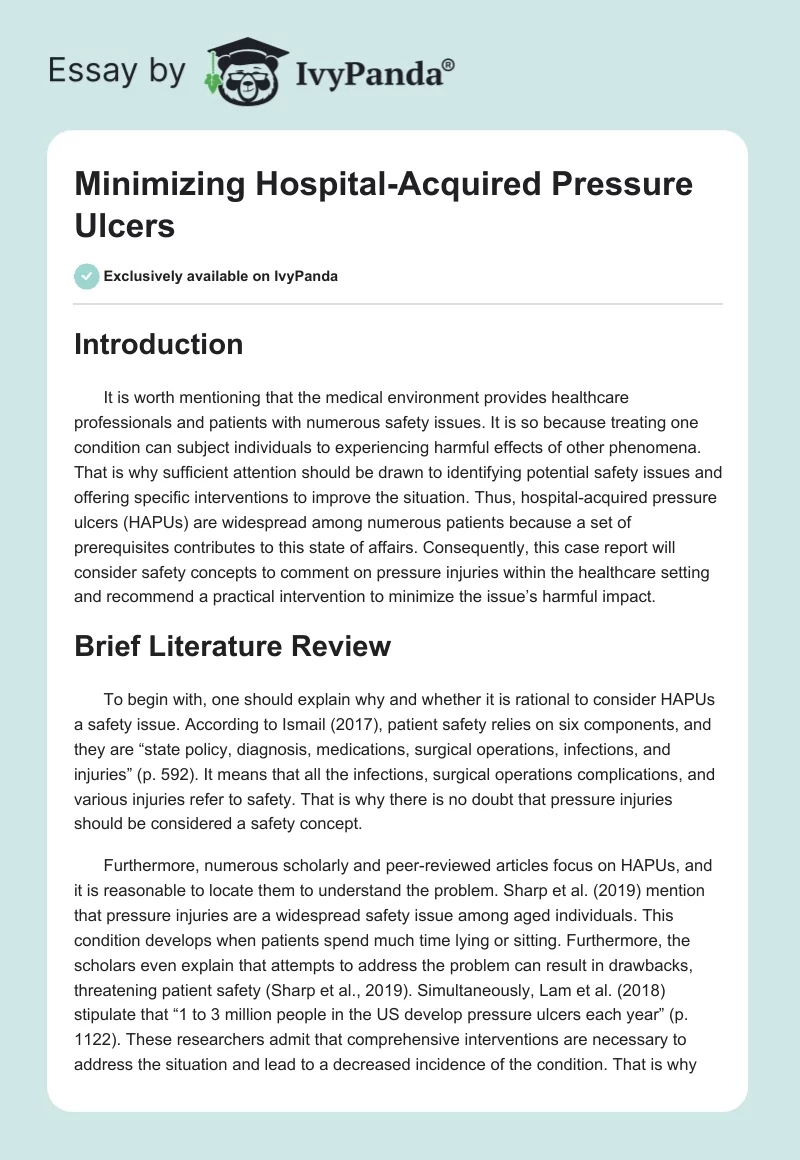 Minimizing Hospital-Acquired Pressure Ulcers. Page 1