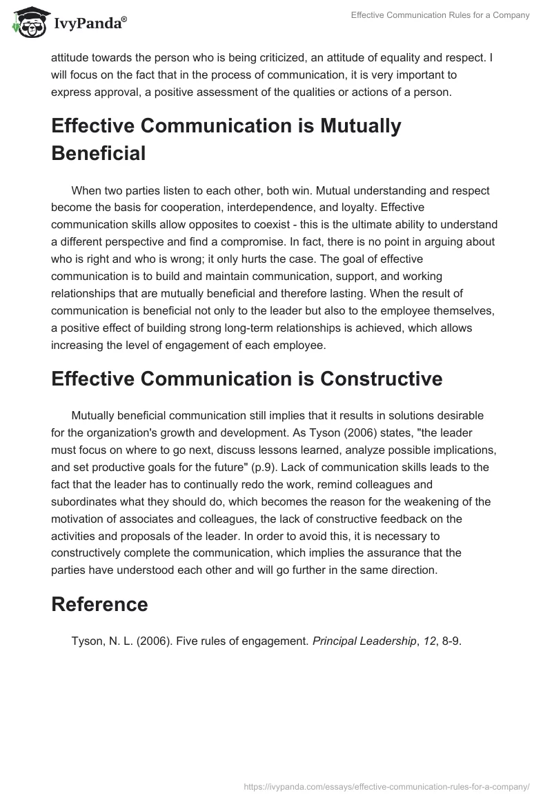 Effective Communication Rules for a Company. Page 2