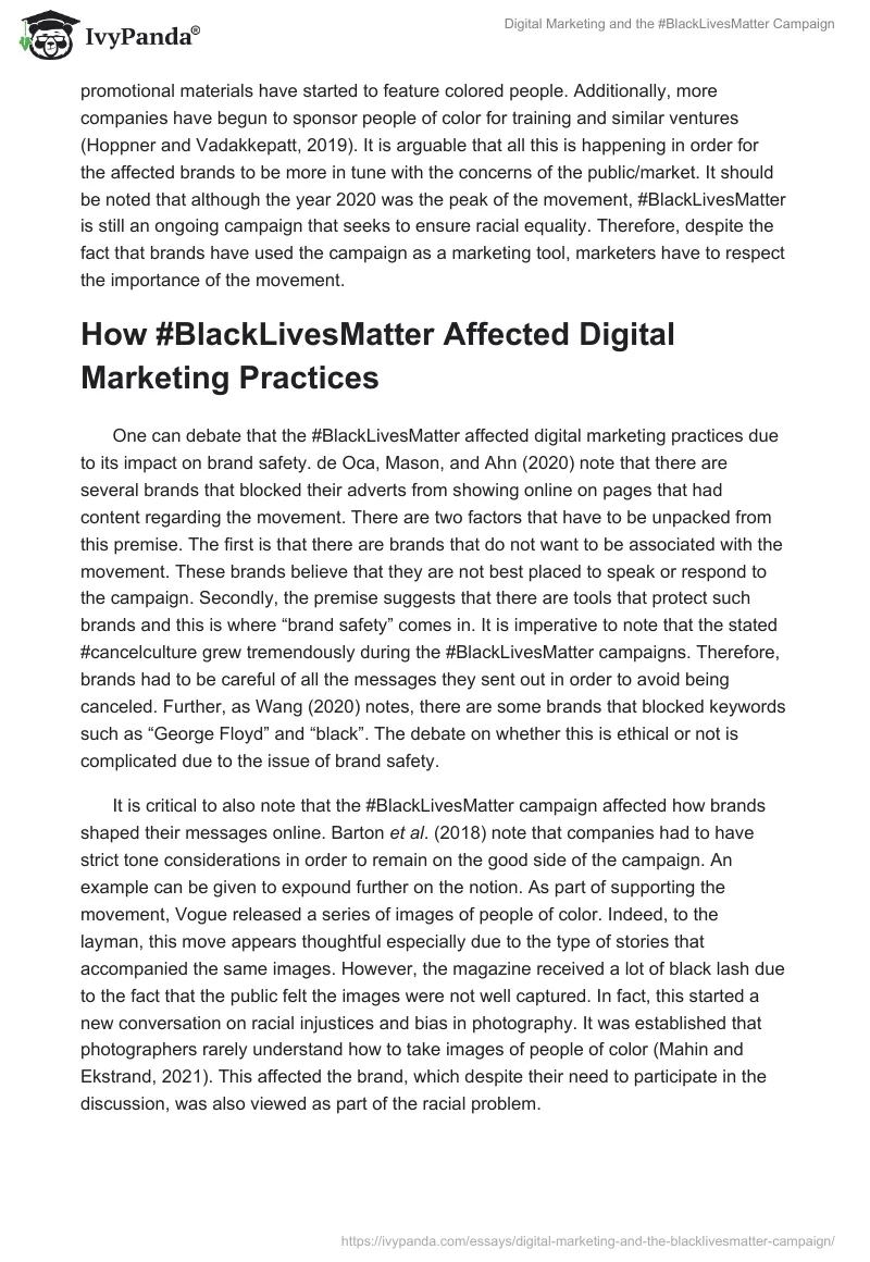 Digital Marketing and the #BlackLivesMatter Campaign. Page 4