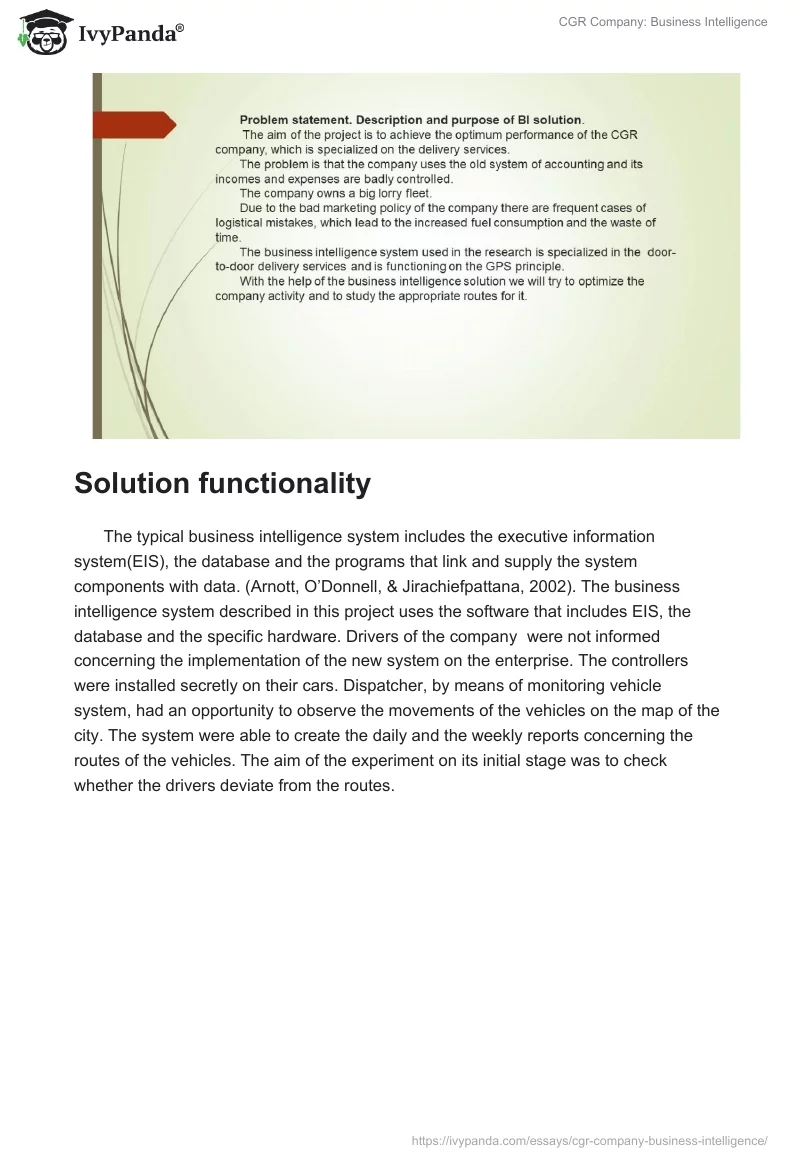 CGR Company: Business Intelligence. Page 3