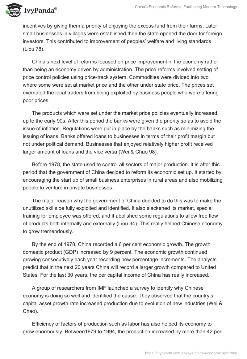 China's Economic Reforms: Facilitating Modern Technology. Page 2