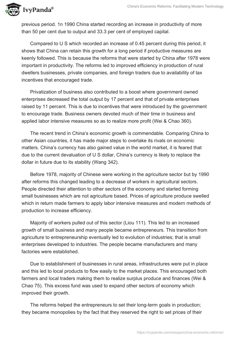 China's Economic Reforms: Facilitating Modern Technology. Page 4