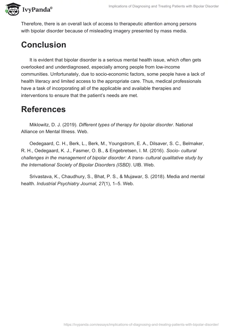 Implications of Diagnosing and Treating Patients With Bipolar Disorder. Page 3
