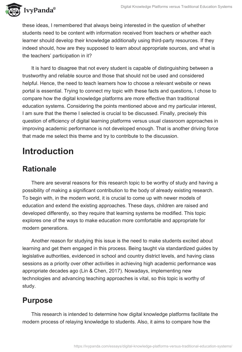 Digital Knowledge Platforms versus Traditional Education Systems. Page 2