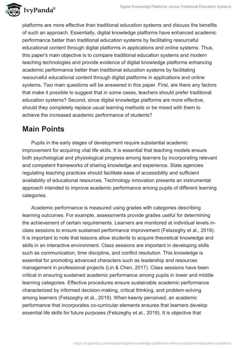 Digital Knowledge Platforms versus Traditional Education Systems. Page 3