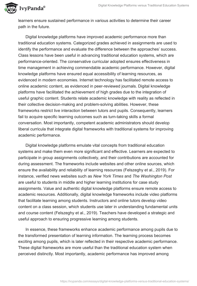 Digital Knowledge Platforms versus Traditional Education Systems. Page 4