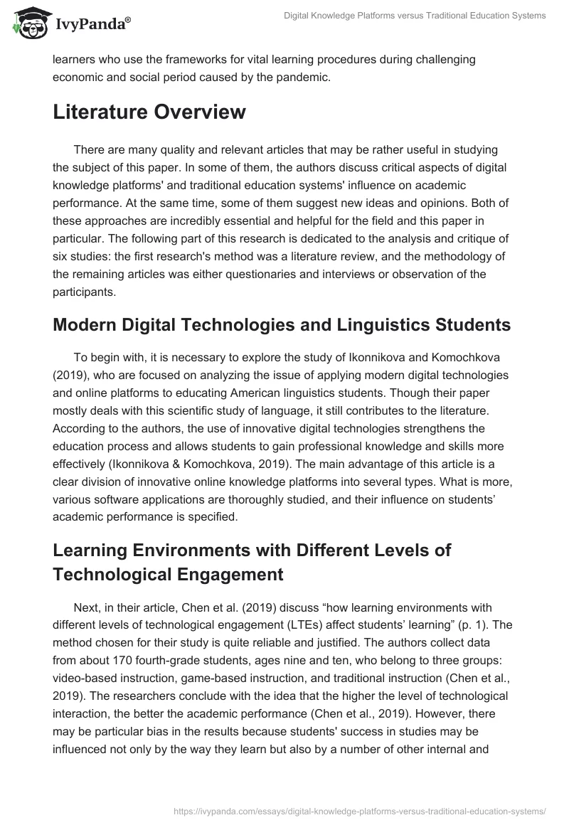 Digital Knowledge Platforms versus Traditional Education Systems. Page 5