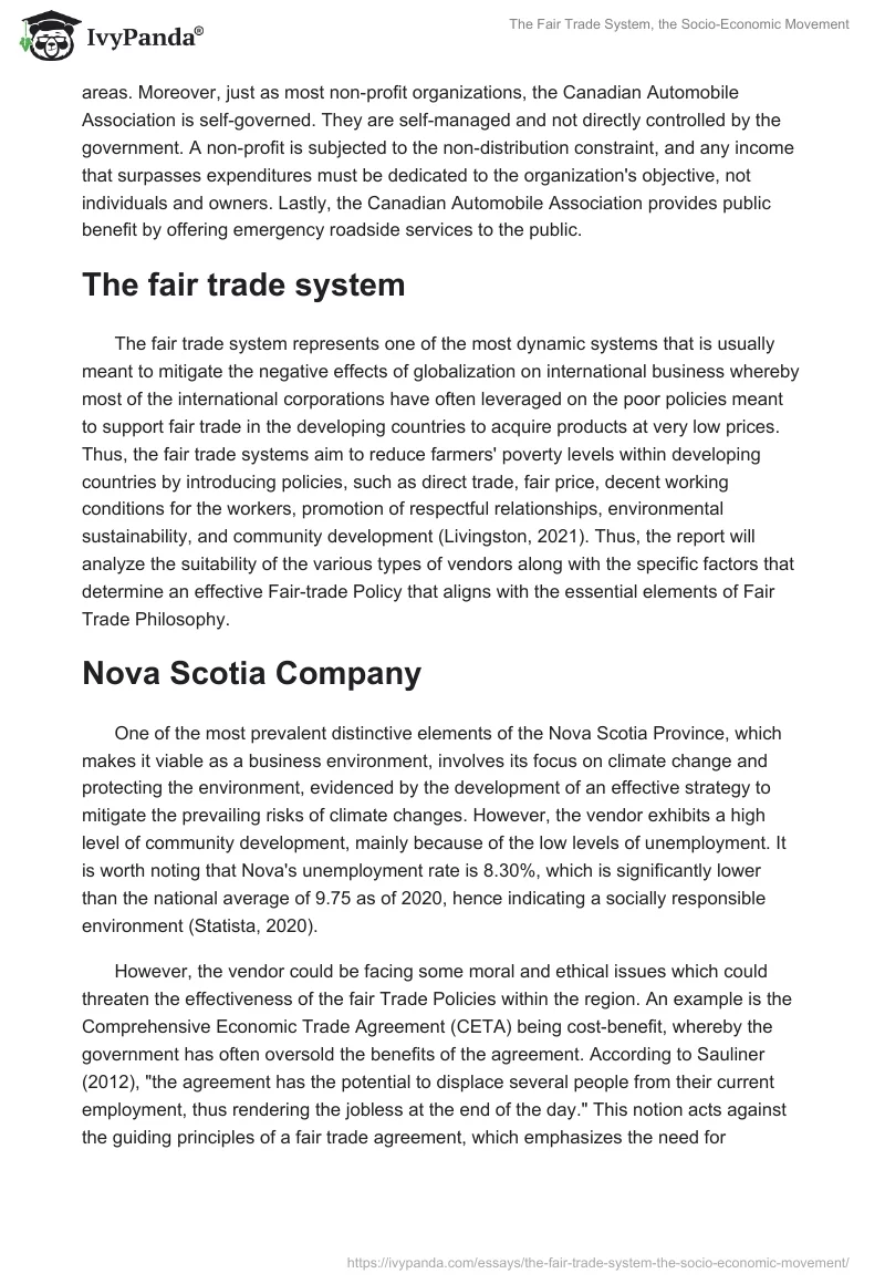 The Fair Trade System, the Socio-Economic Movement. Page 3