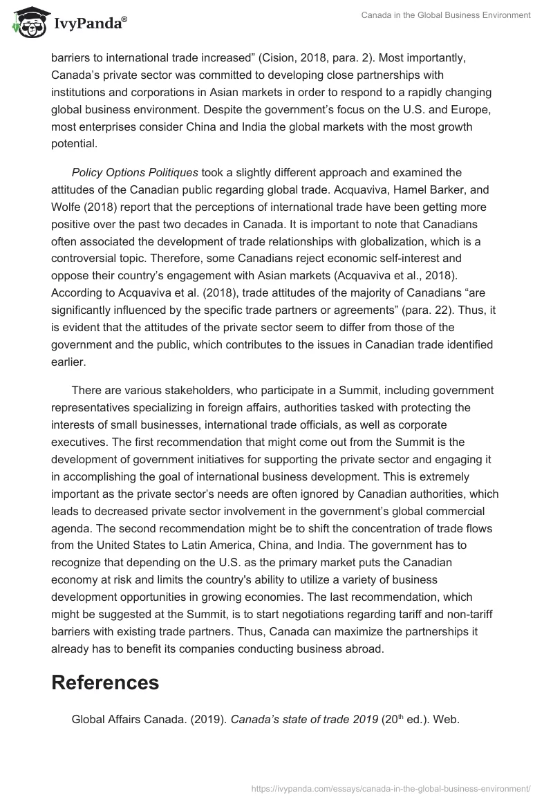 Canada in the Global Business Environment. Page 3