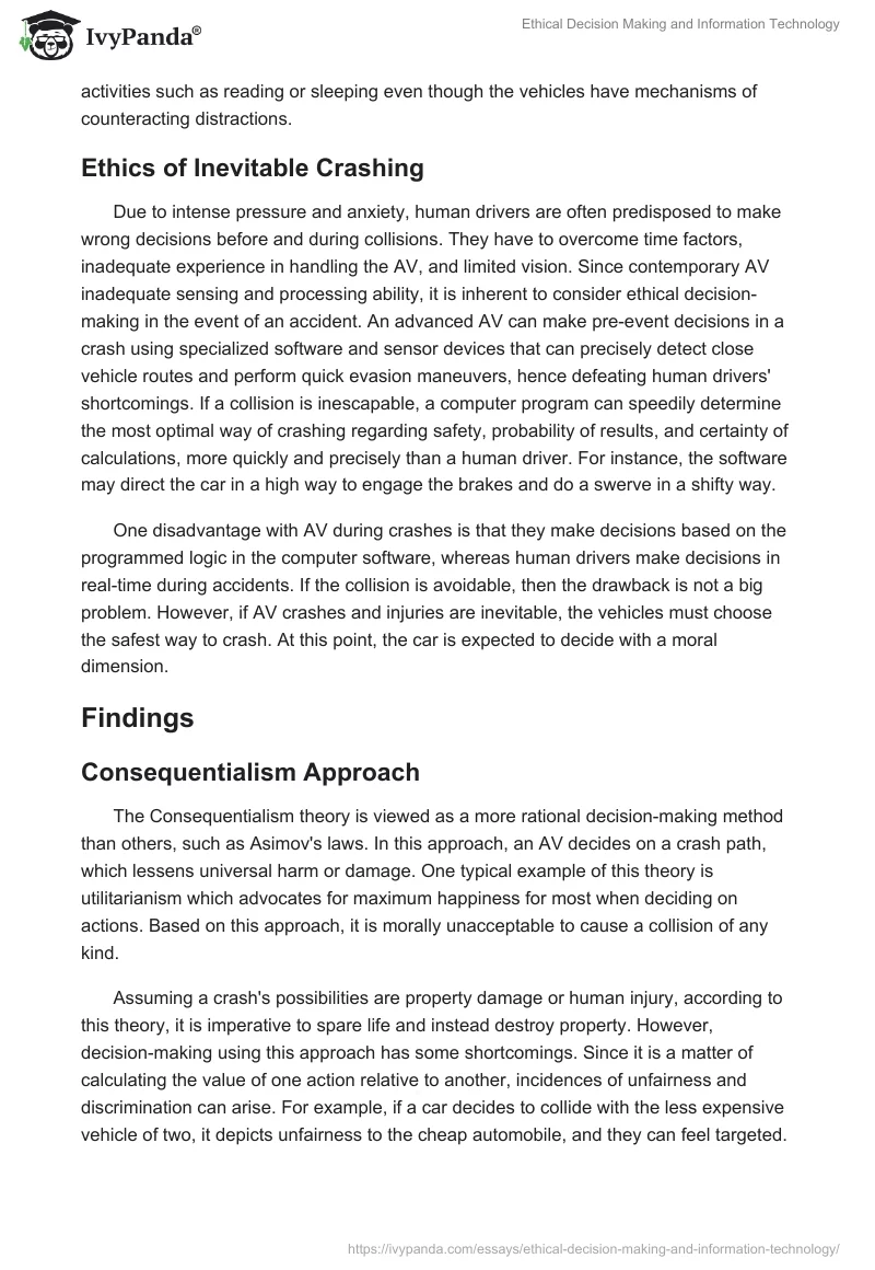 Ethical Decision Making and Information Technology. Page 4