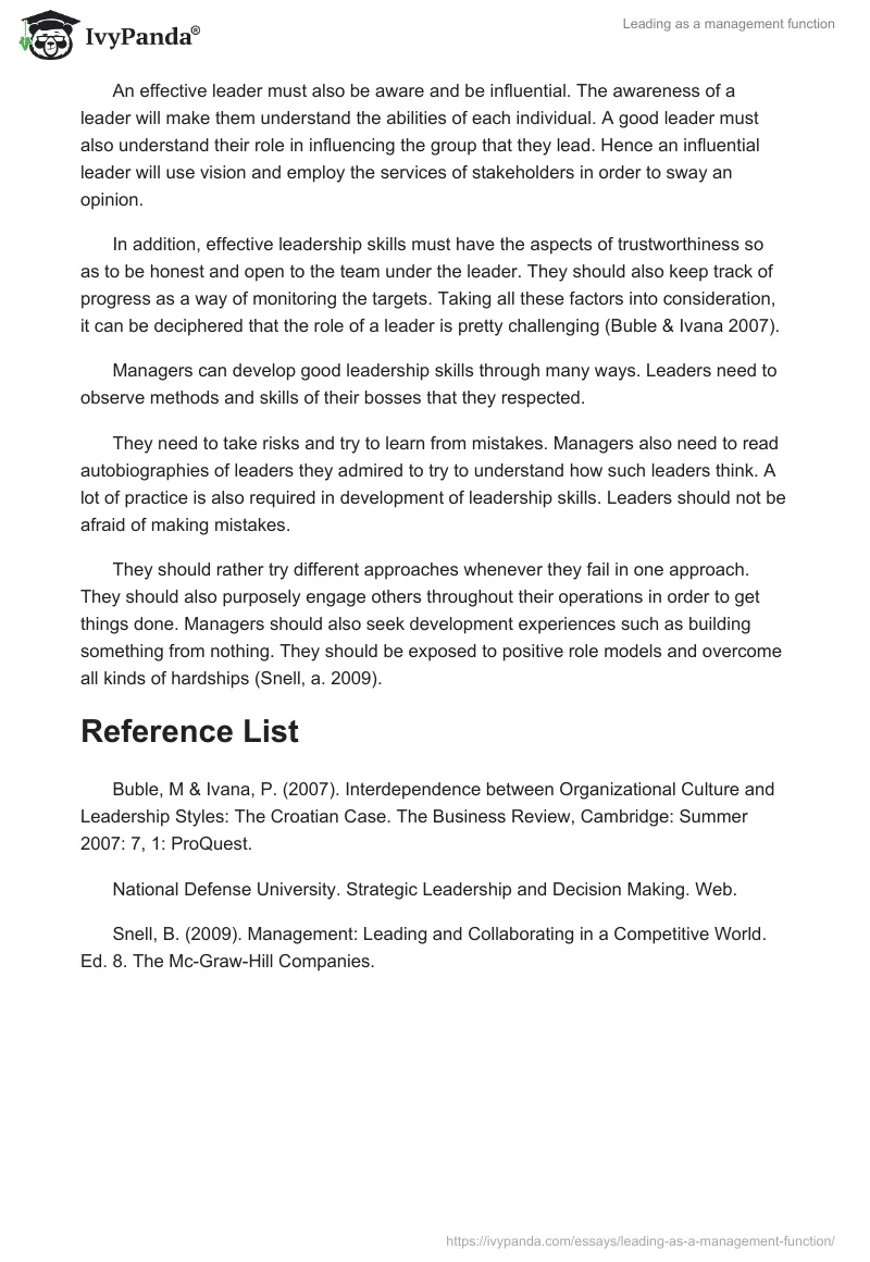 Leading as a management function. Page 2