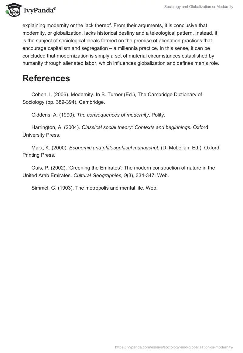 Sociology and Globalization or Modernity. Page 3