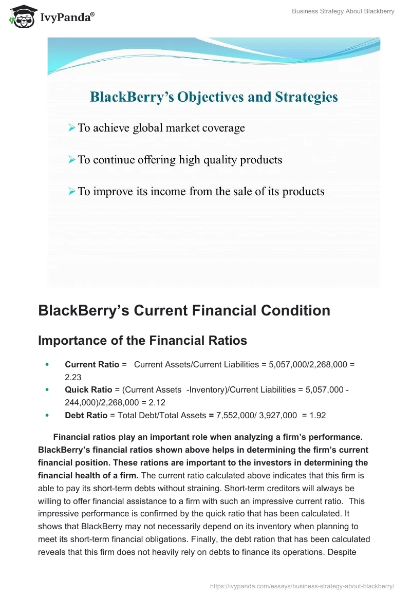 Business Strategy About Blackberry. Page 3