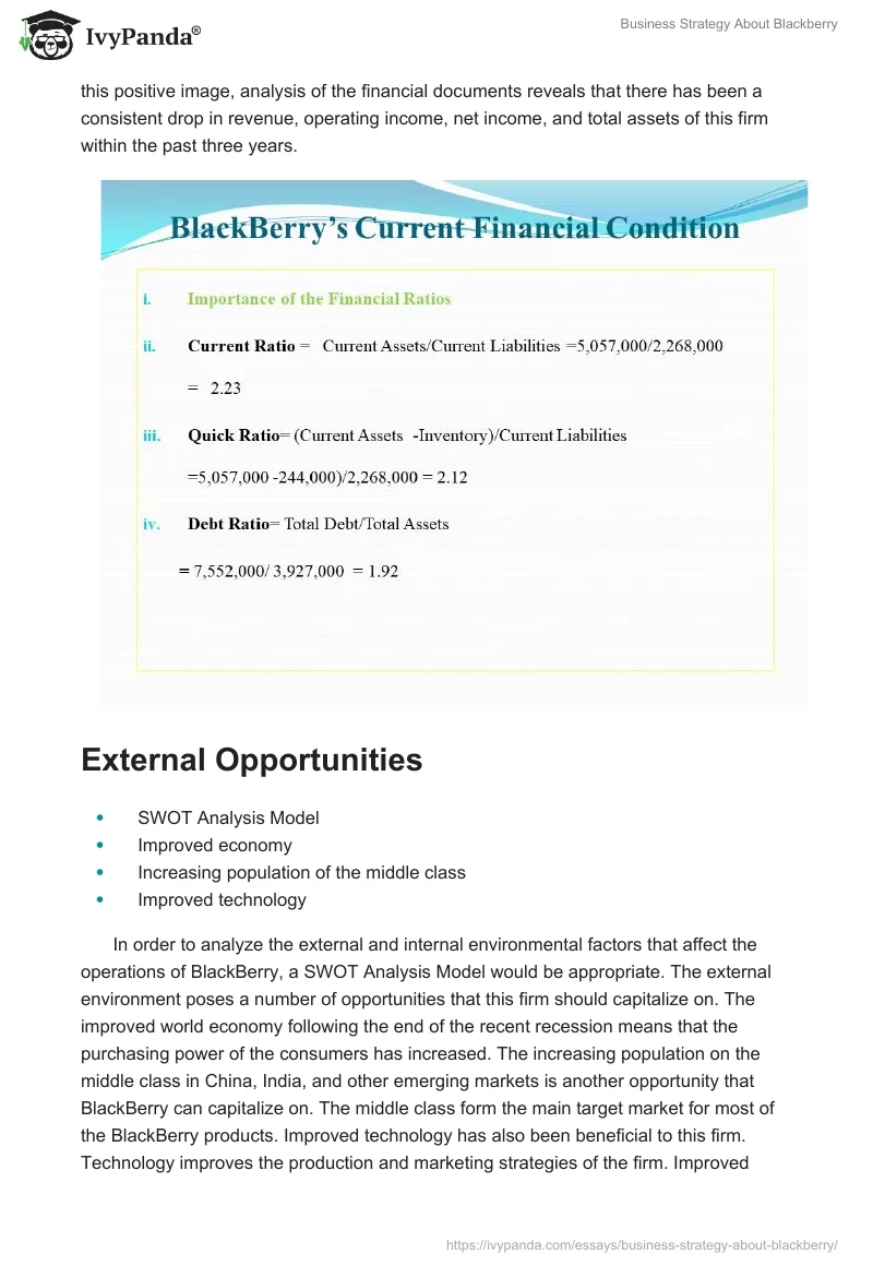 Business Strategy About Blackberry. Page 4