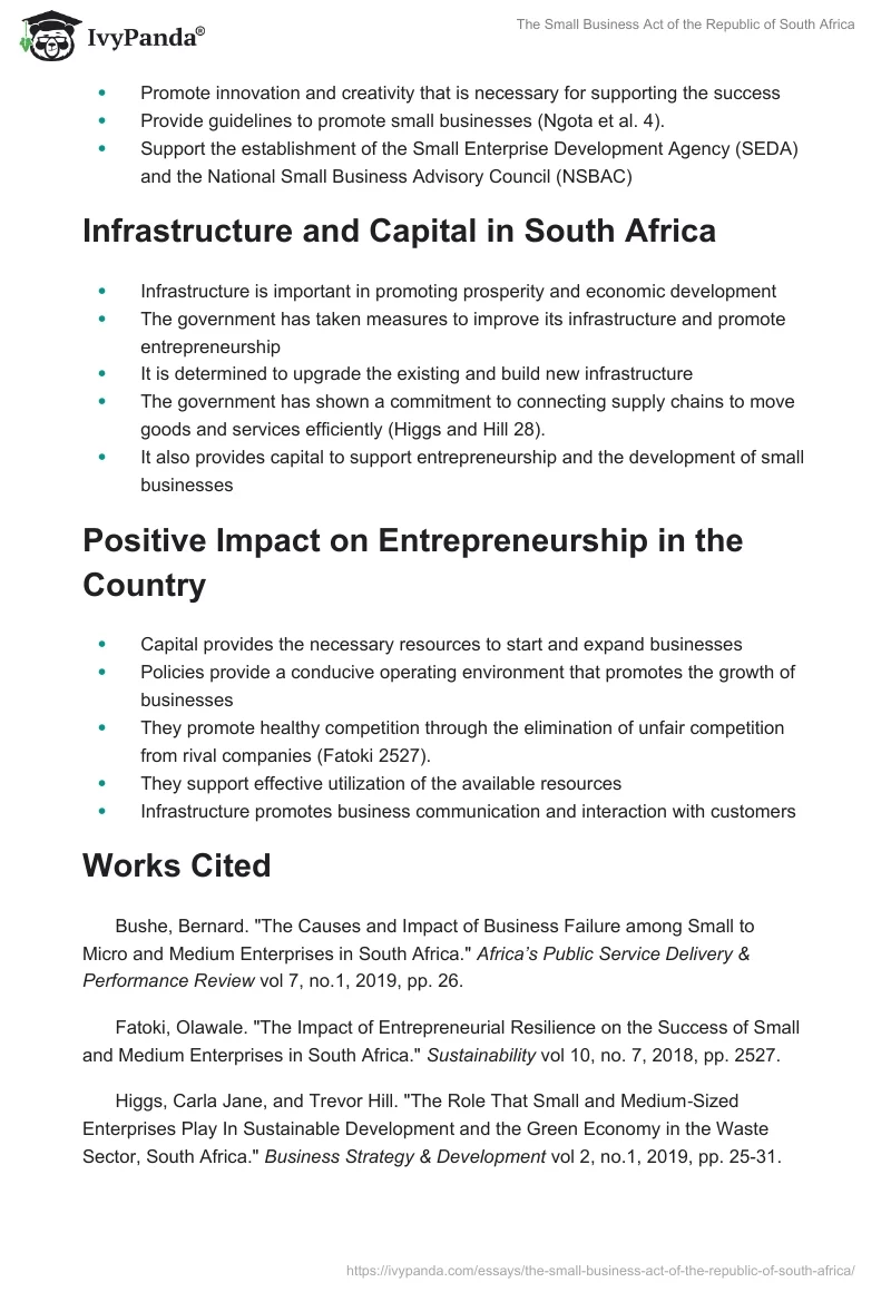 The Small Business Act of the Republic of South Africa. Page 2