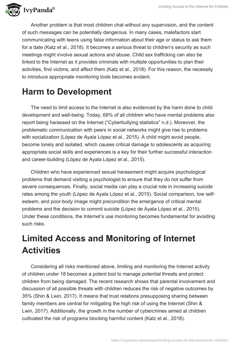 Limiting Access to the Internet for Children. Page 3