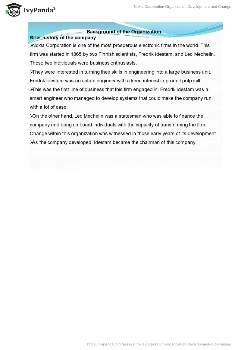 Nokia Corporation Organization Development and Change. Page 5
