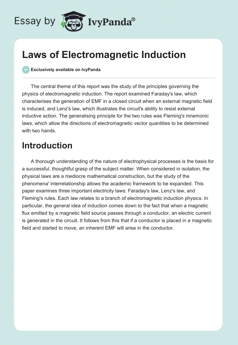 Laws of Electromagnetic Induction. Page 1